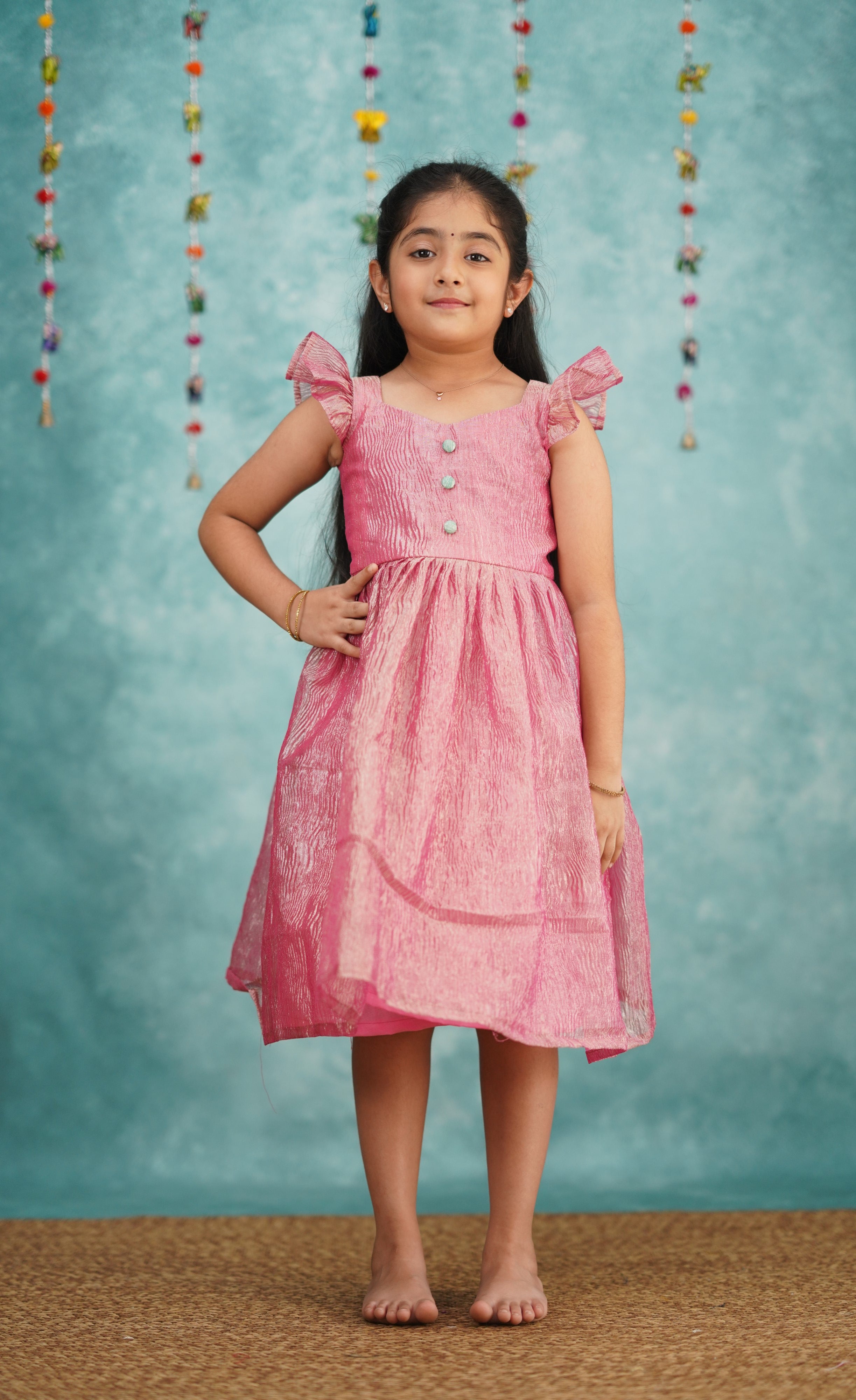 Raaga Pink shade Crushed Silk Frock