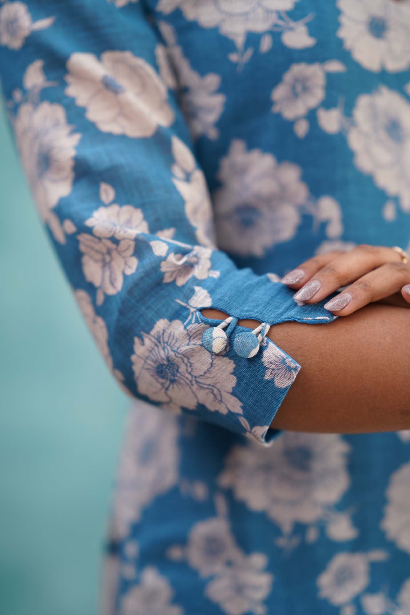 Blue Semi Linen Co-ord Set