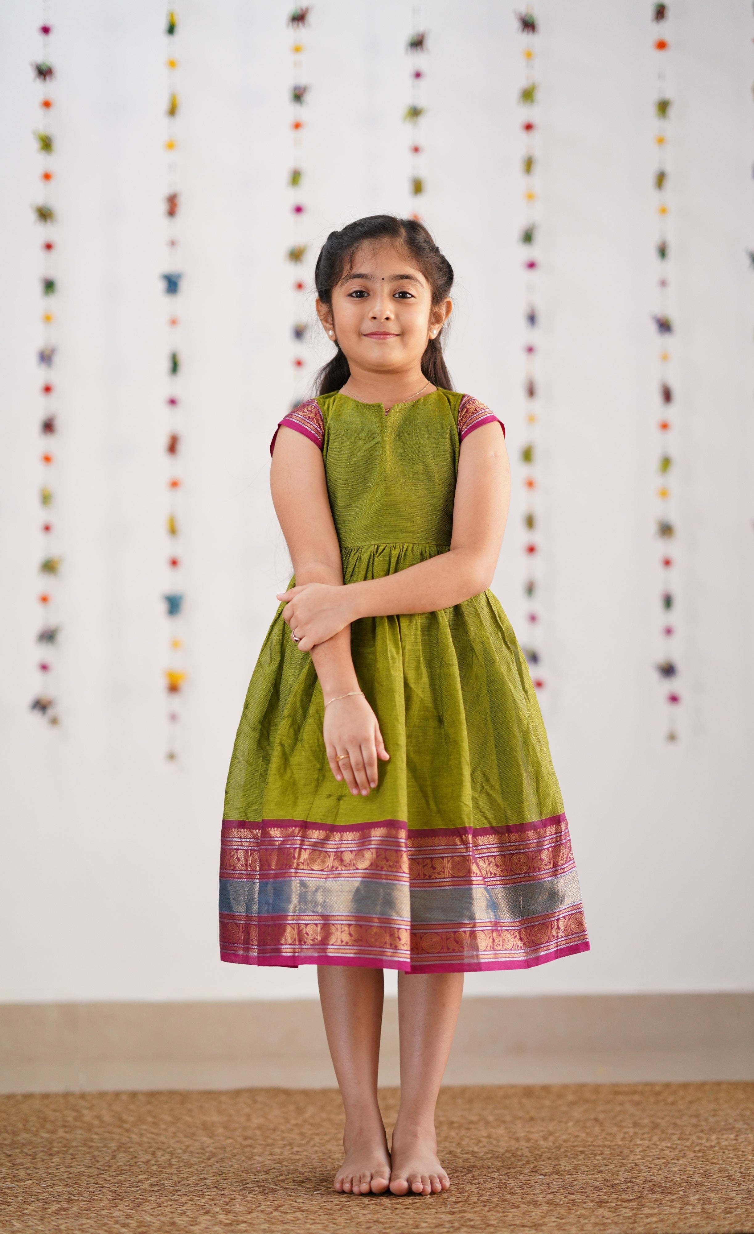 Raaga Cotton Frock - Green