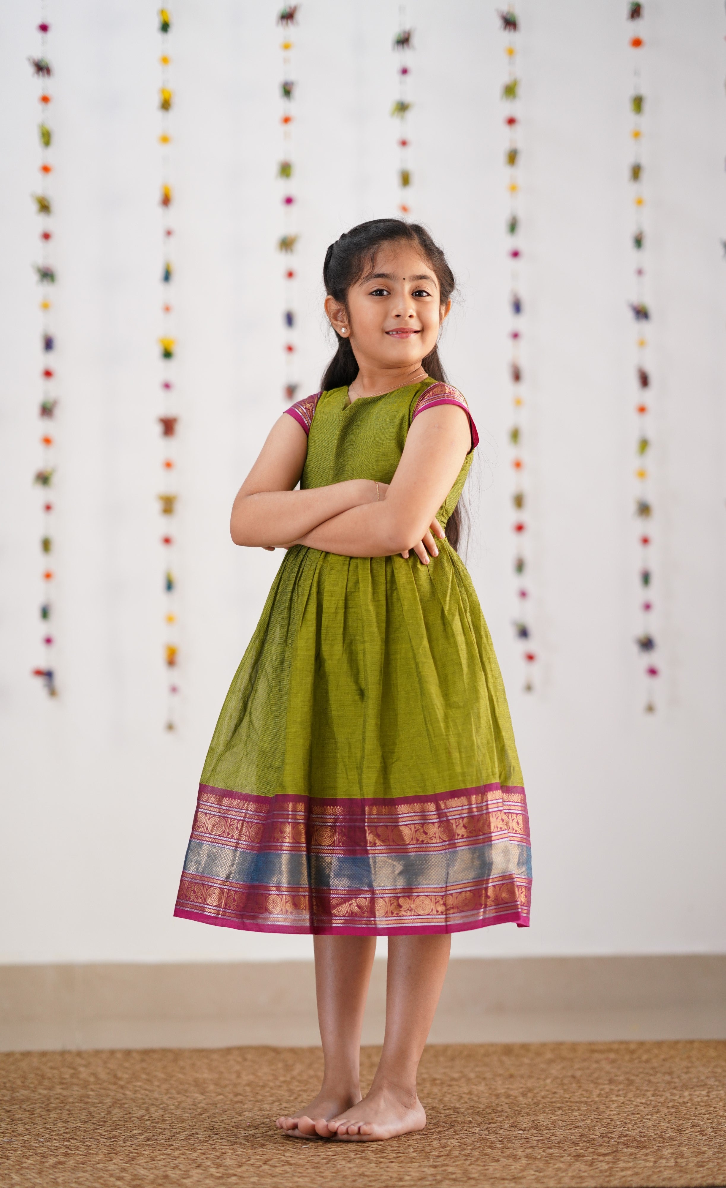 Raaga Cotton Frock - Green