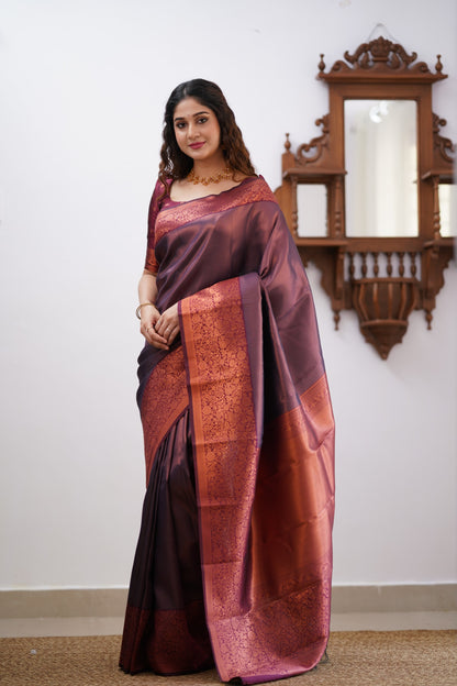 Sita Blended Silk Saree - Navy Blue and Maroon