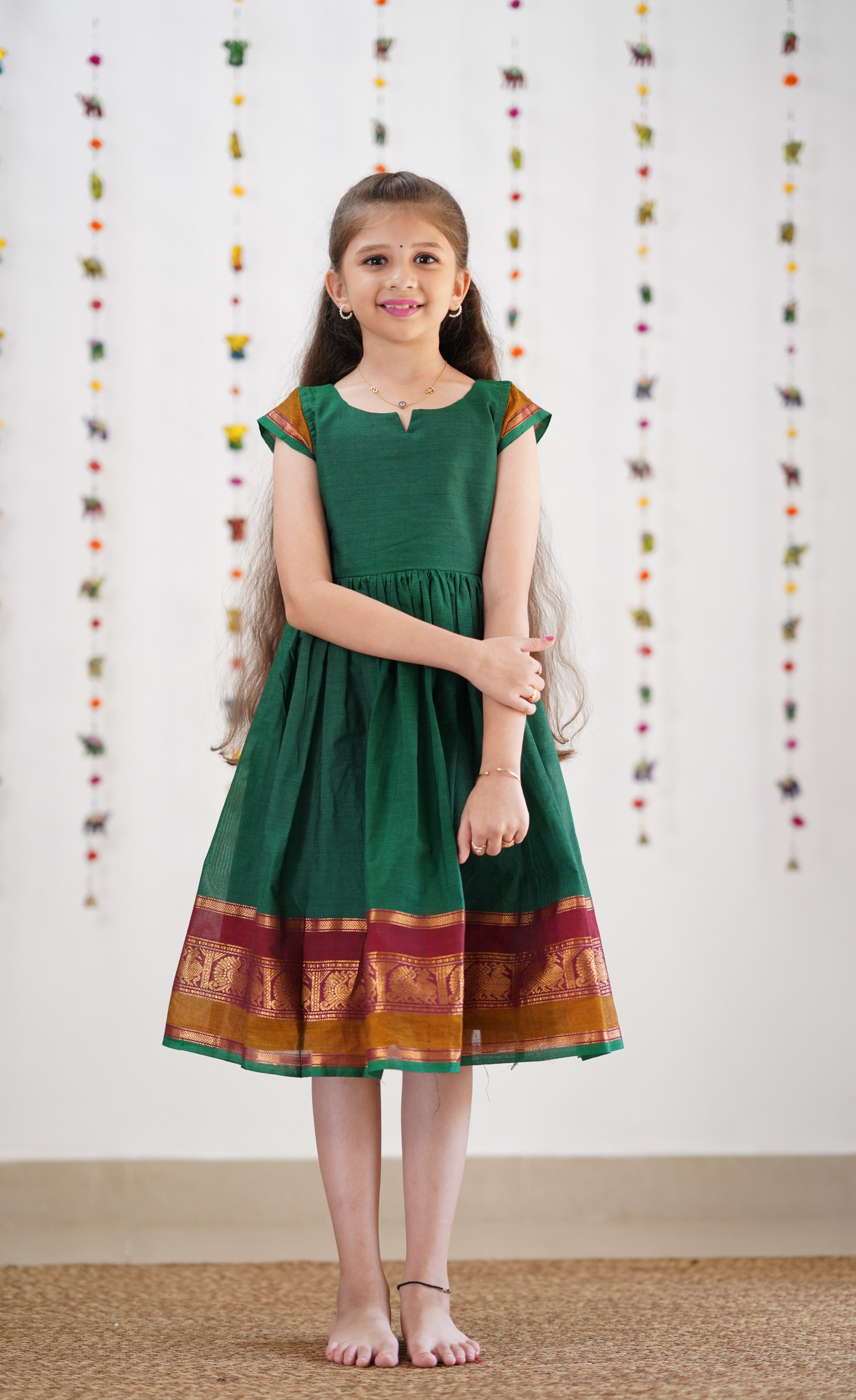 Raaga Cotton Frock - Green