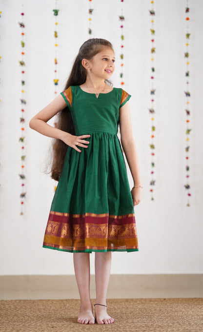 Raaga Cotton Frock - Green