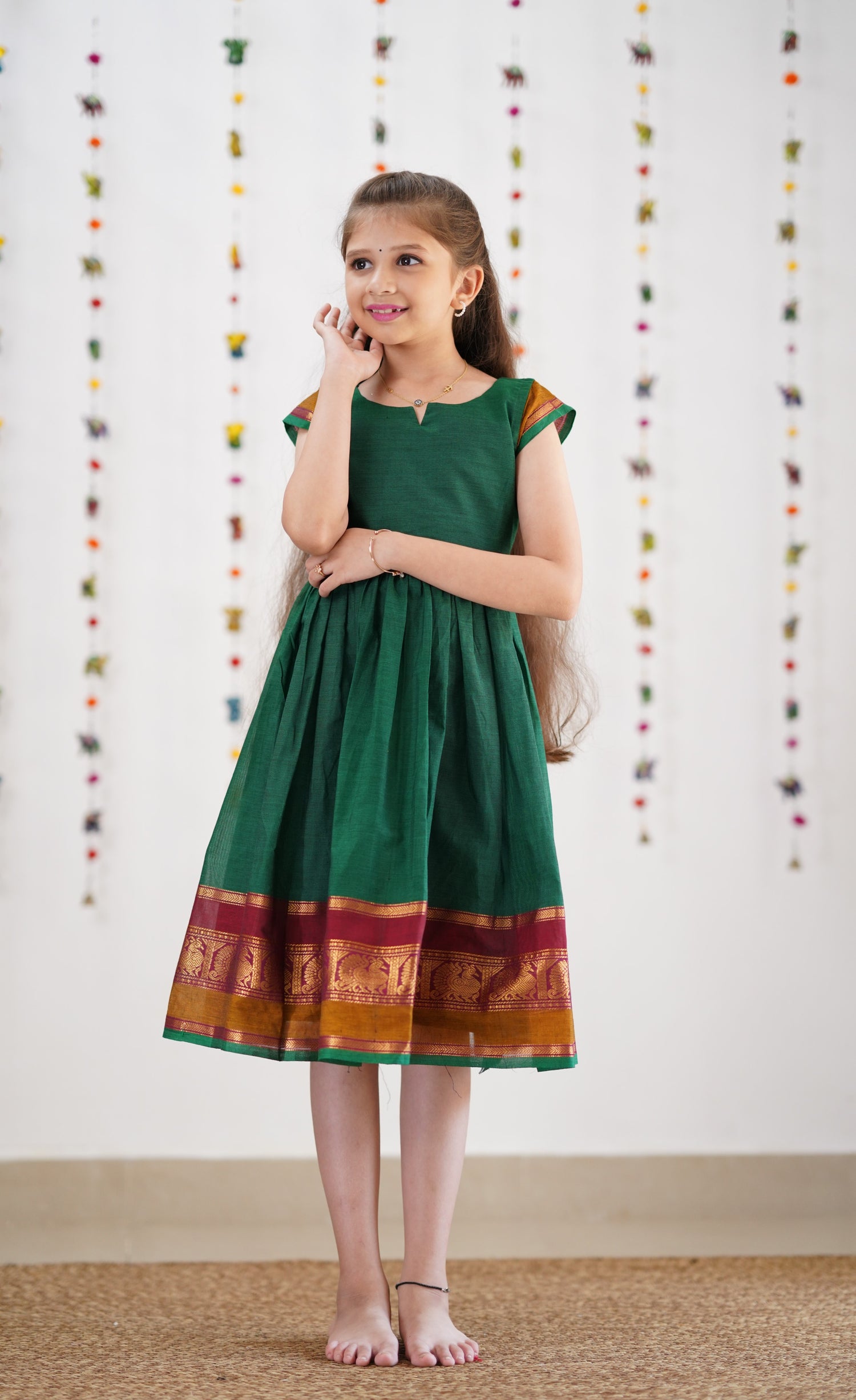 Raaga Cotton Frock - Green