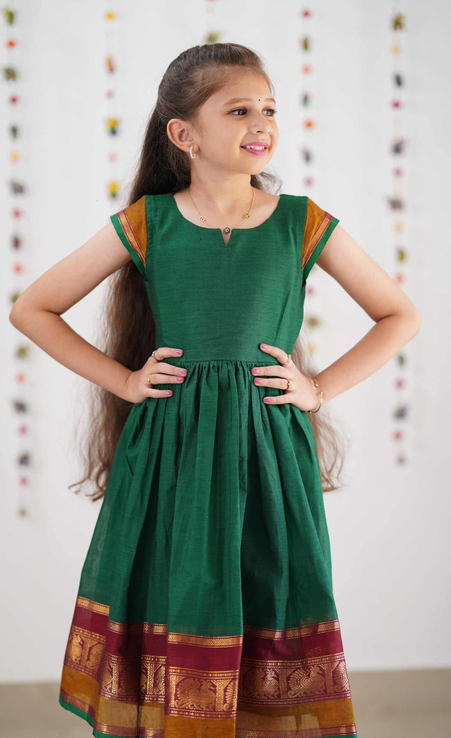 Raaga Cotton Frock - Green