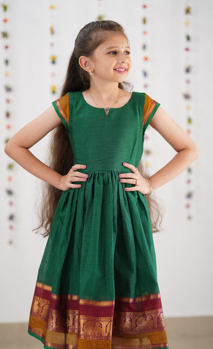 Raaga Cotton Frock - Green