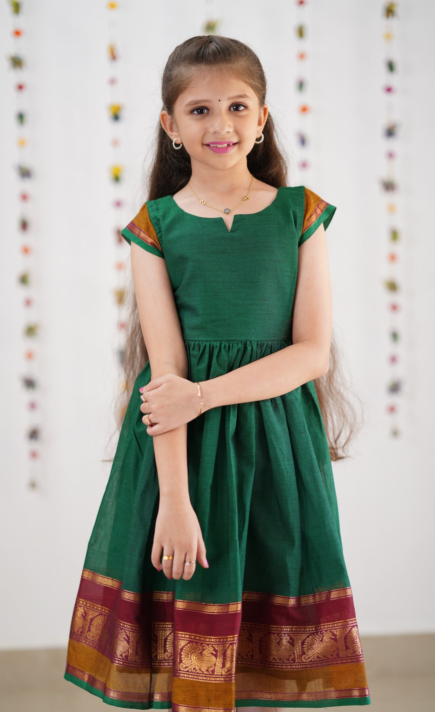 Raaga Cotton Frock - Green