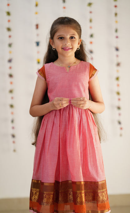 Raaga Cotton Frock- Pink