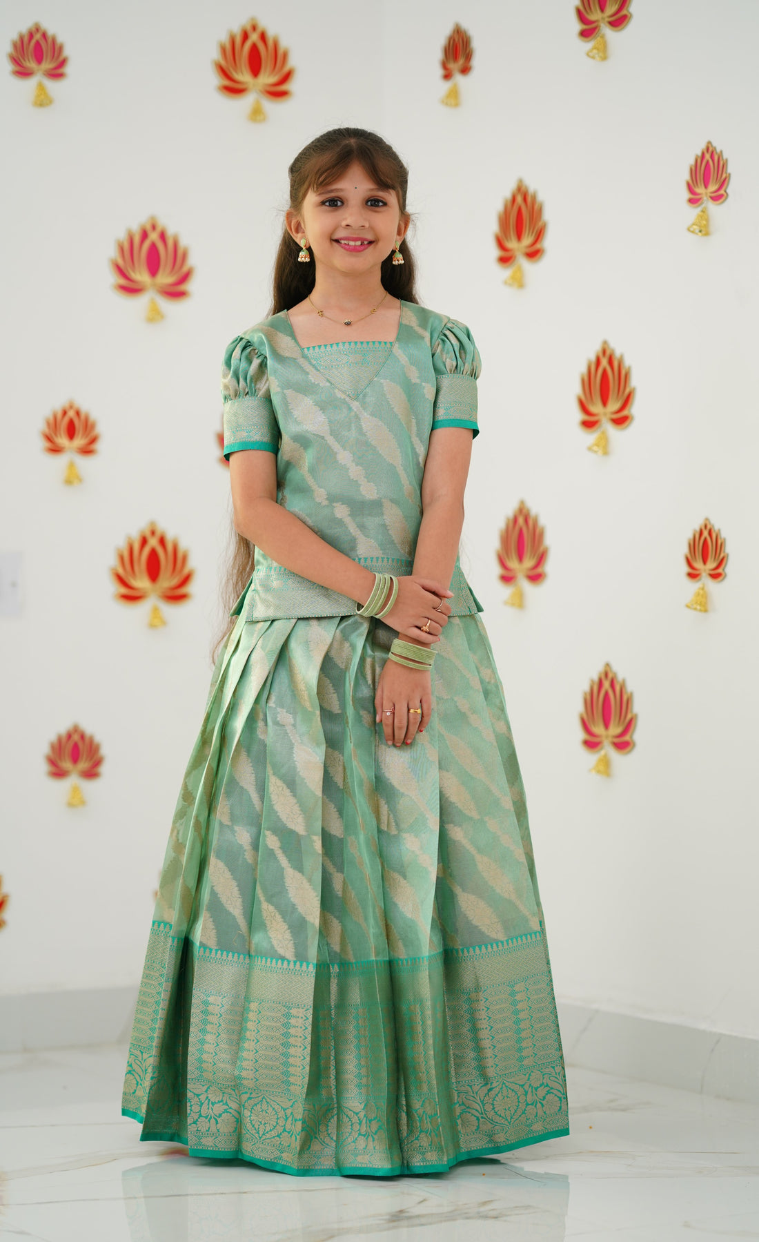 Organza Pavadai Sattai - Teal