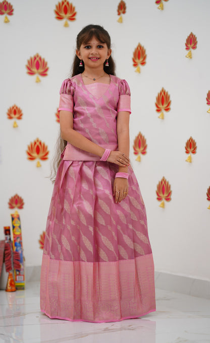 Organza Pavadai Sattai - Pink and Baby Pink