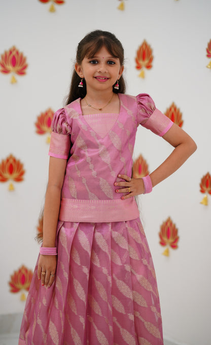 Organza Pavadai Sattai - Pink and Baby Pink