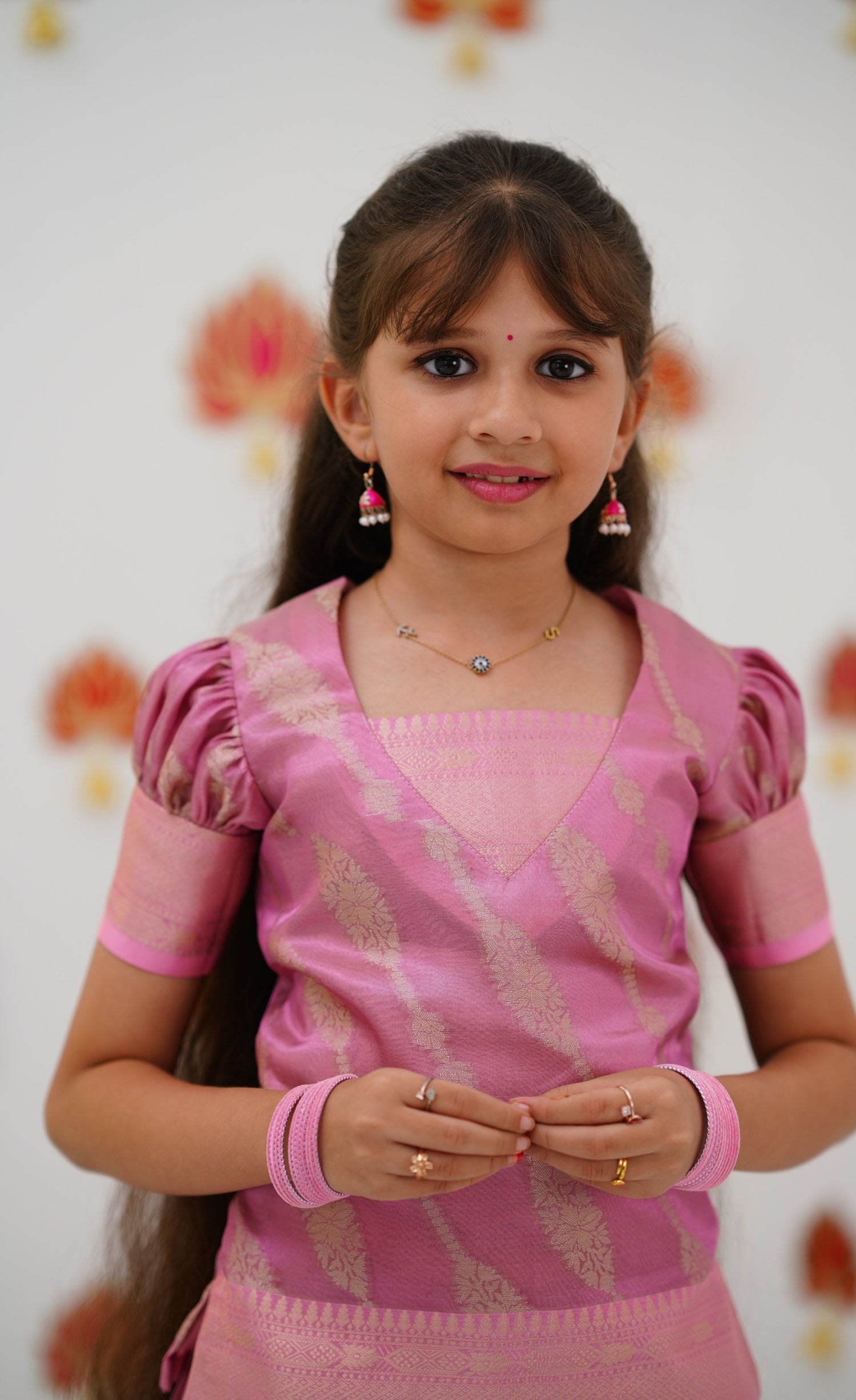 Organza Pavadai Sattai - Pink and Baby Pink