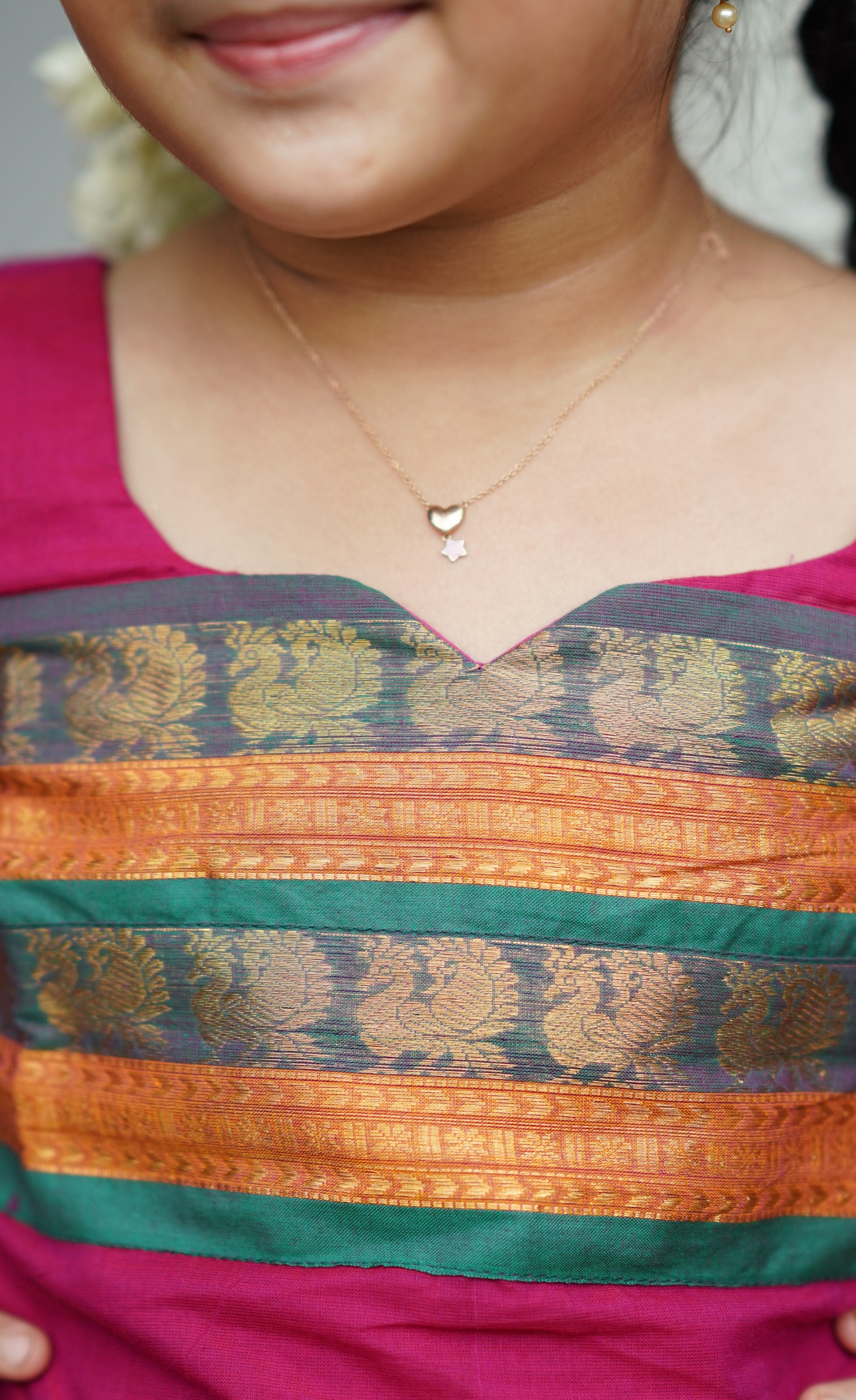 Padmaja Cotton Pavadai Sattai - Pink