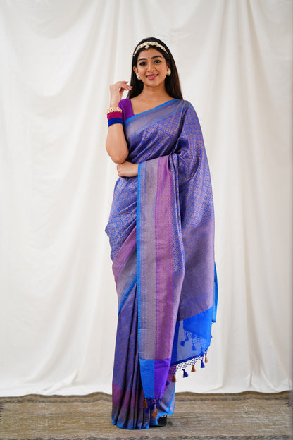 Antara Banarassi Silk Saree - Royal Blue