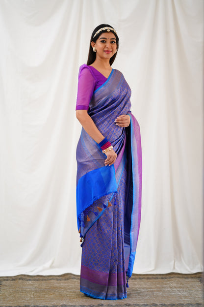 Antara Banarassi Silk Saree - Royal Blue