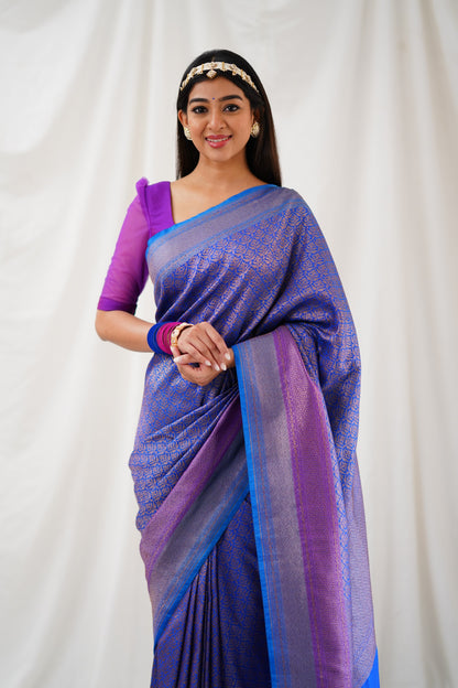 Antara Banarassi Silk Saree - Royal Blue