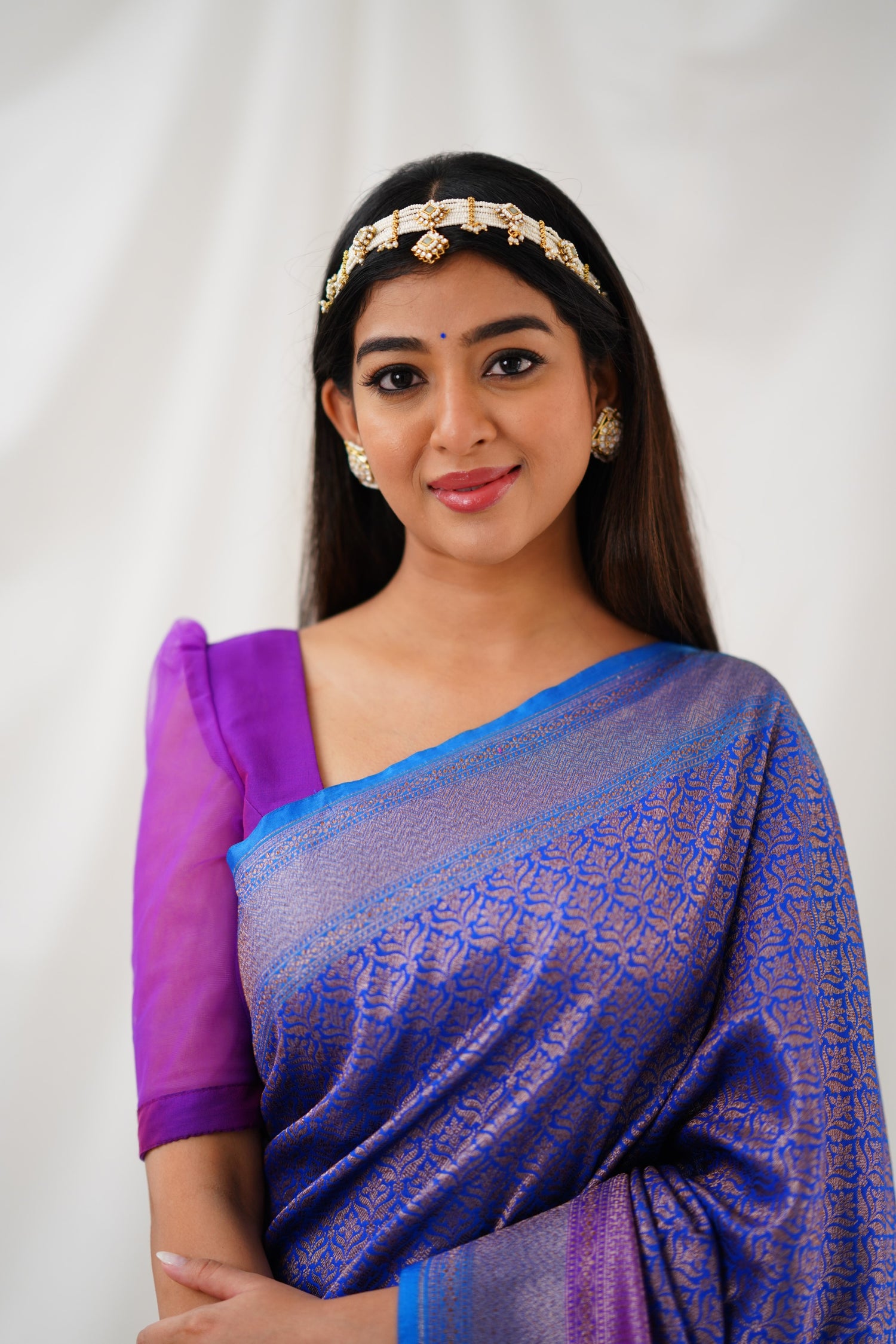 Antara Banarassi Silk Saree - Royal Blue