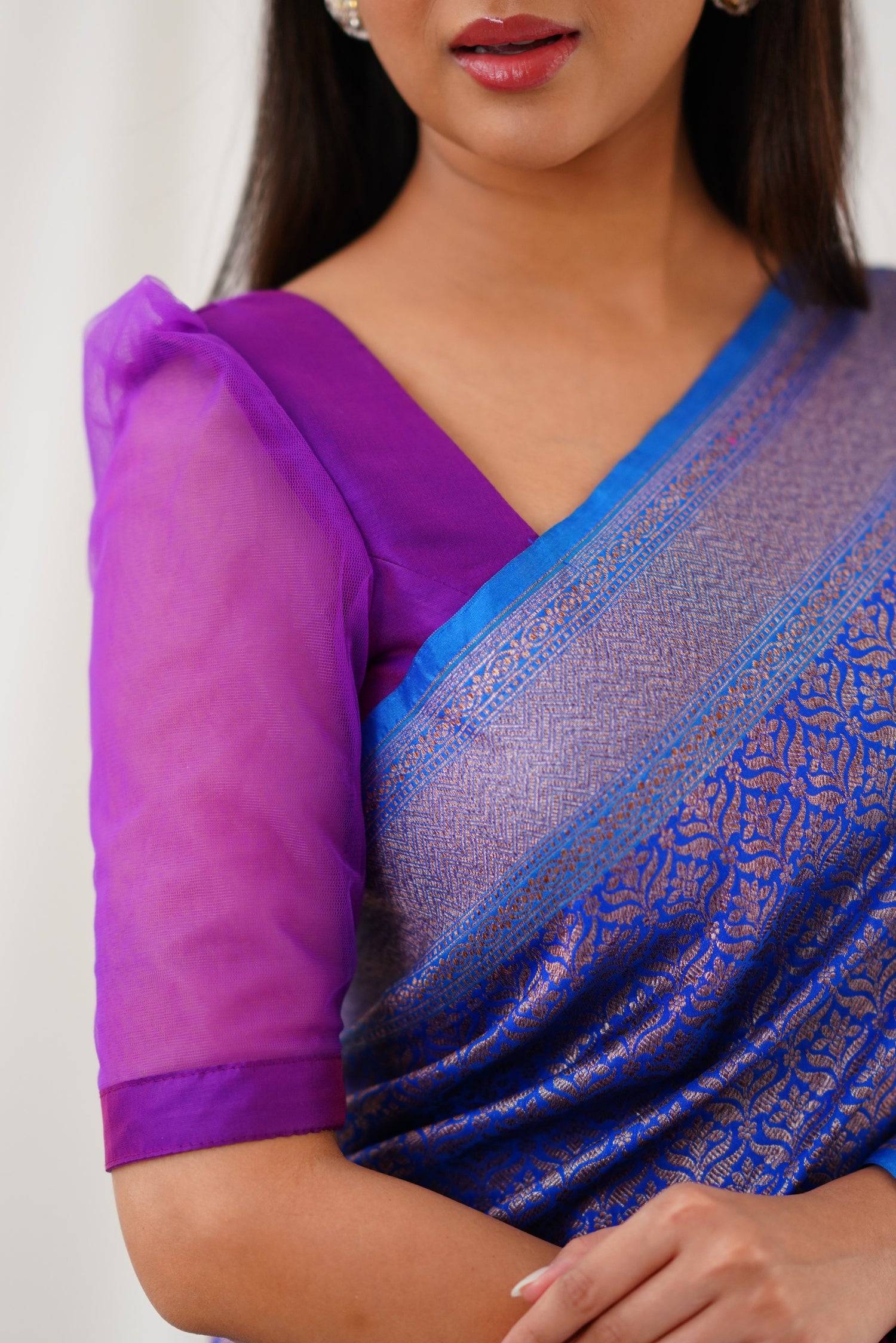 Antara Banarassi Silk Saree - Royal Blue