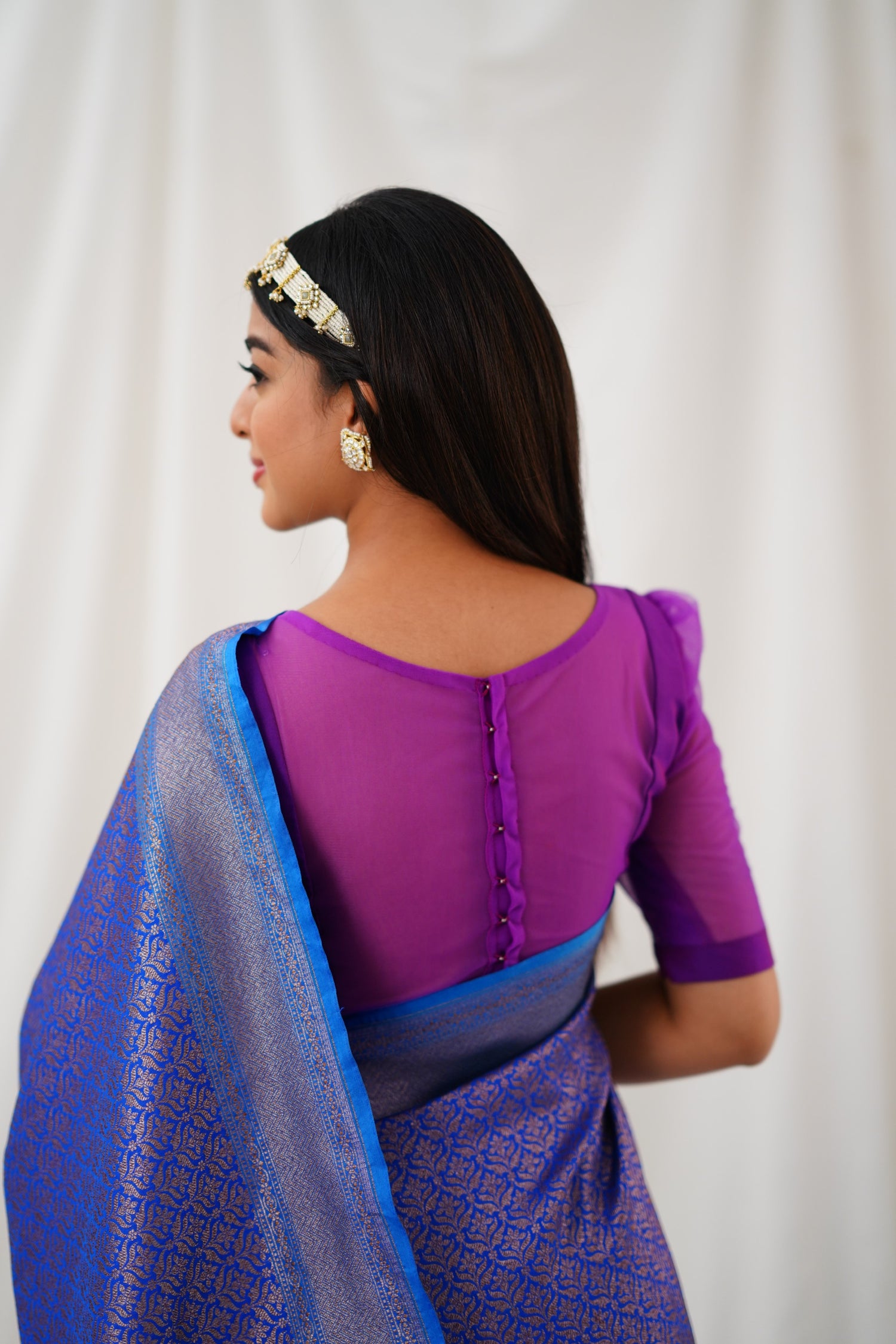 Antara Banarassi Silk Saree - Royal Blue