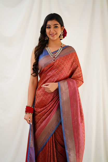 Antara Banarassi Silk Saree - Maroon