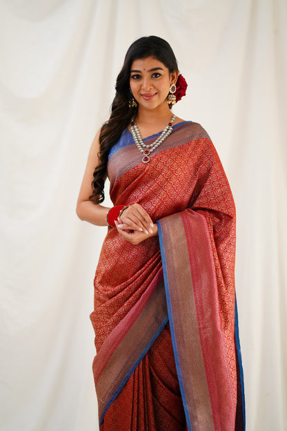 Antara Banarassi Silk Saree - Maroon