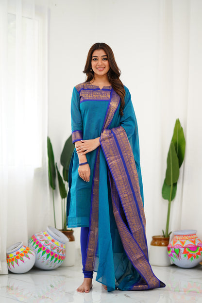 Meera Cotton Salwar - Blue