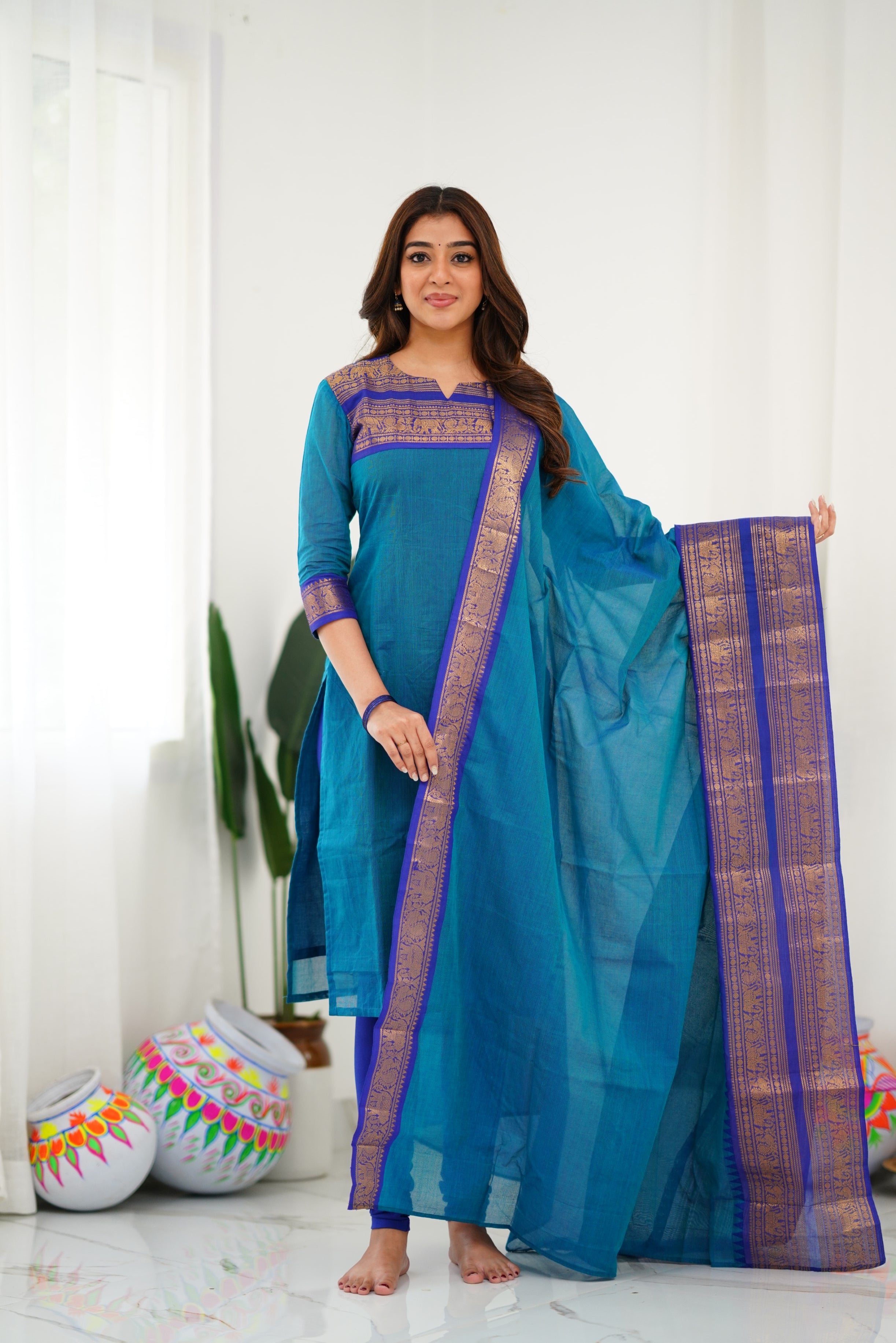 Meera Cotton Salwar - Blue