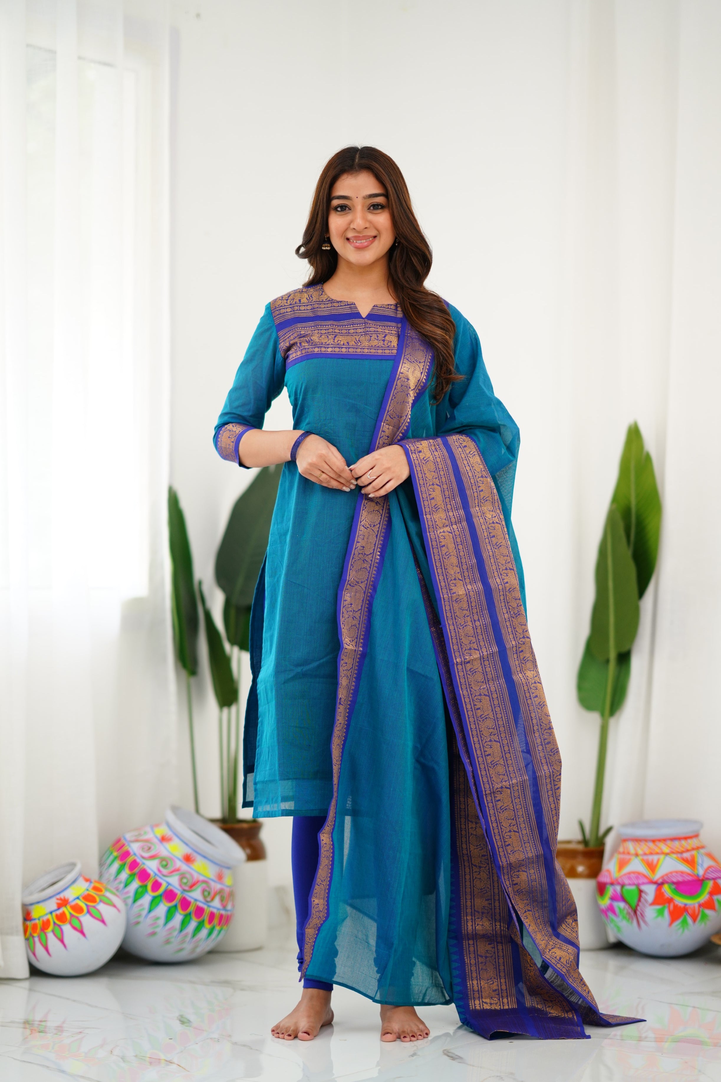 Meera Cotton Salwar - Blue