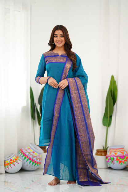 Meera Cotton Salwar - Blue