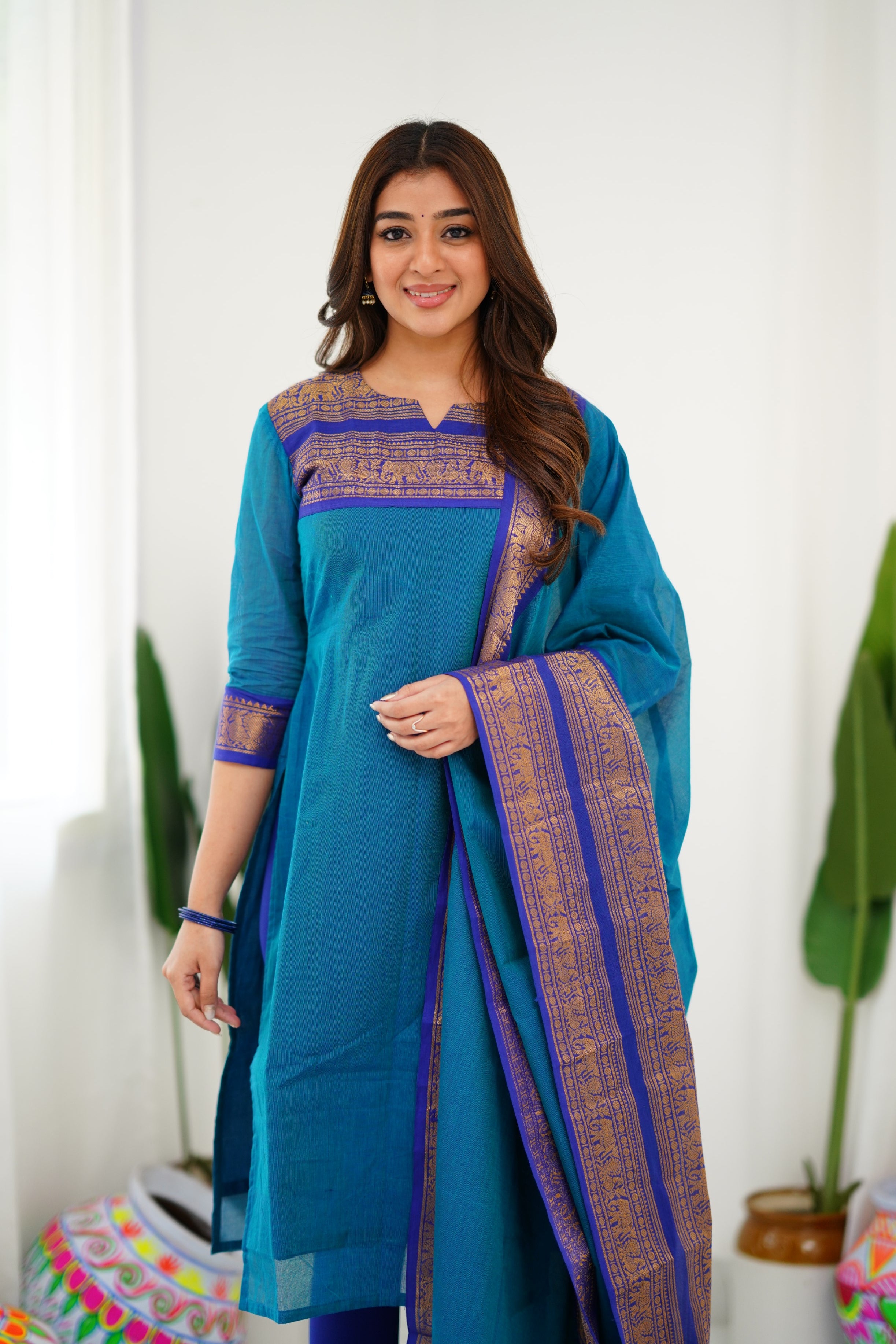 Meera Cotton Salwar - Blue