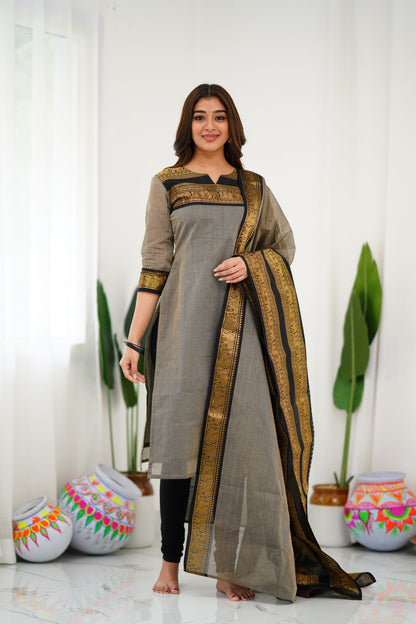 Meera Cotton Salwar - Ash