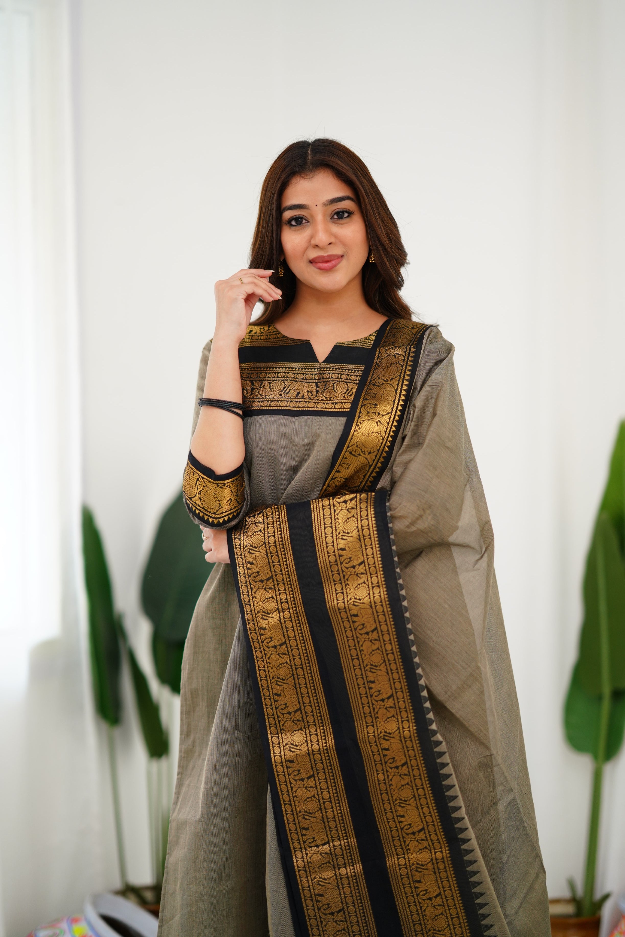 Meera Cotton Salwar - Ash