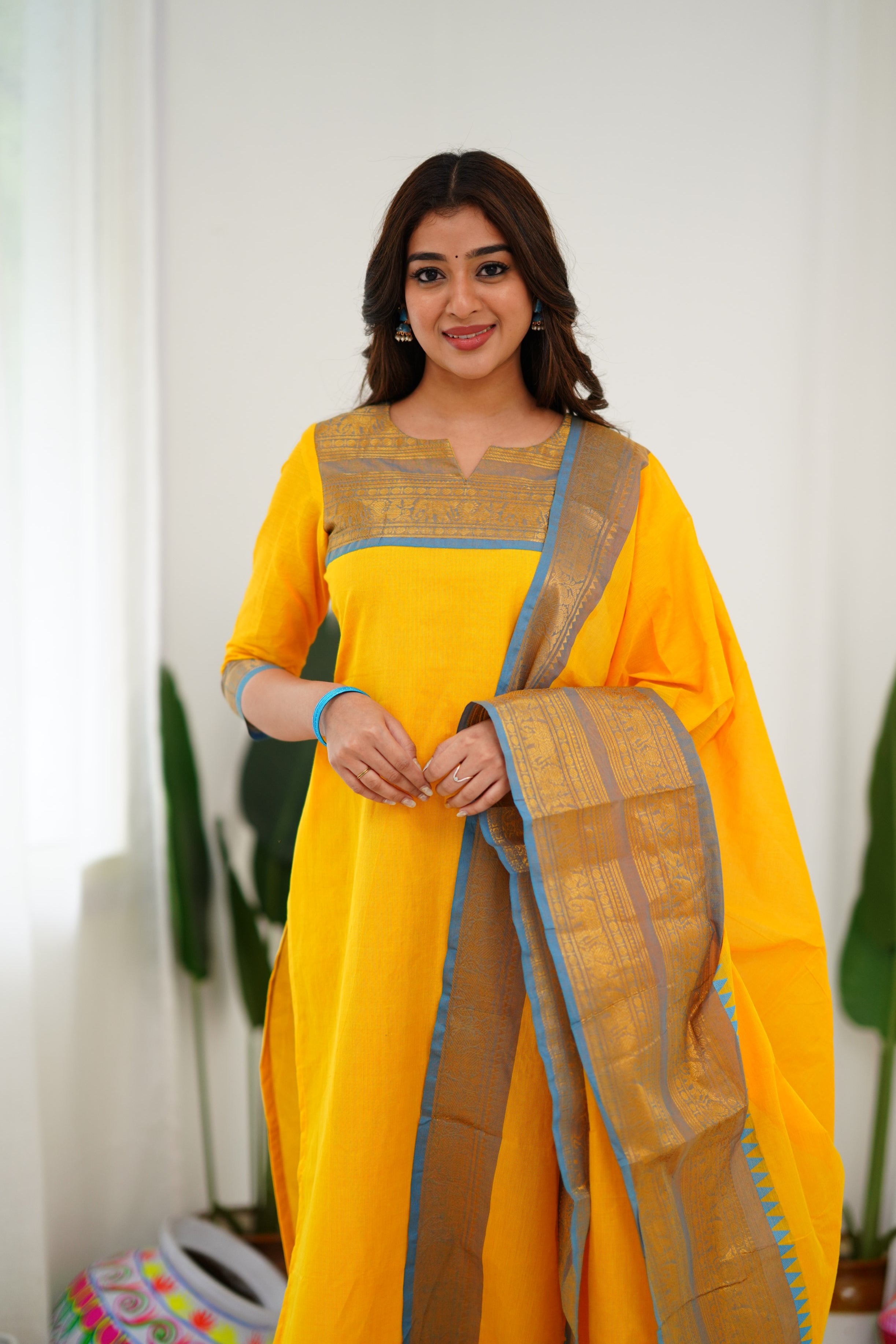 Meera Cotton Salwar - Yellow