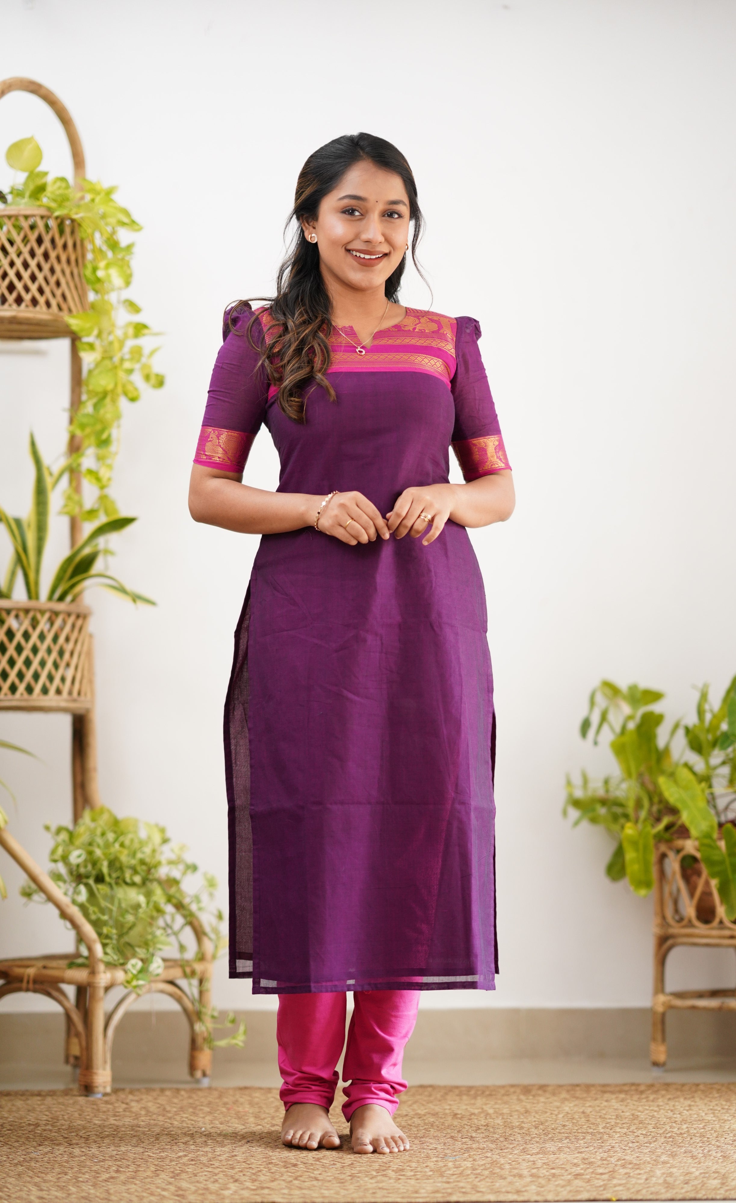 Meera Cotton Salwar - Dark Purple