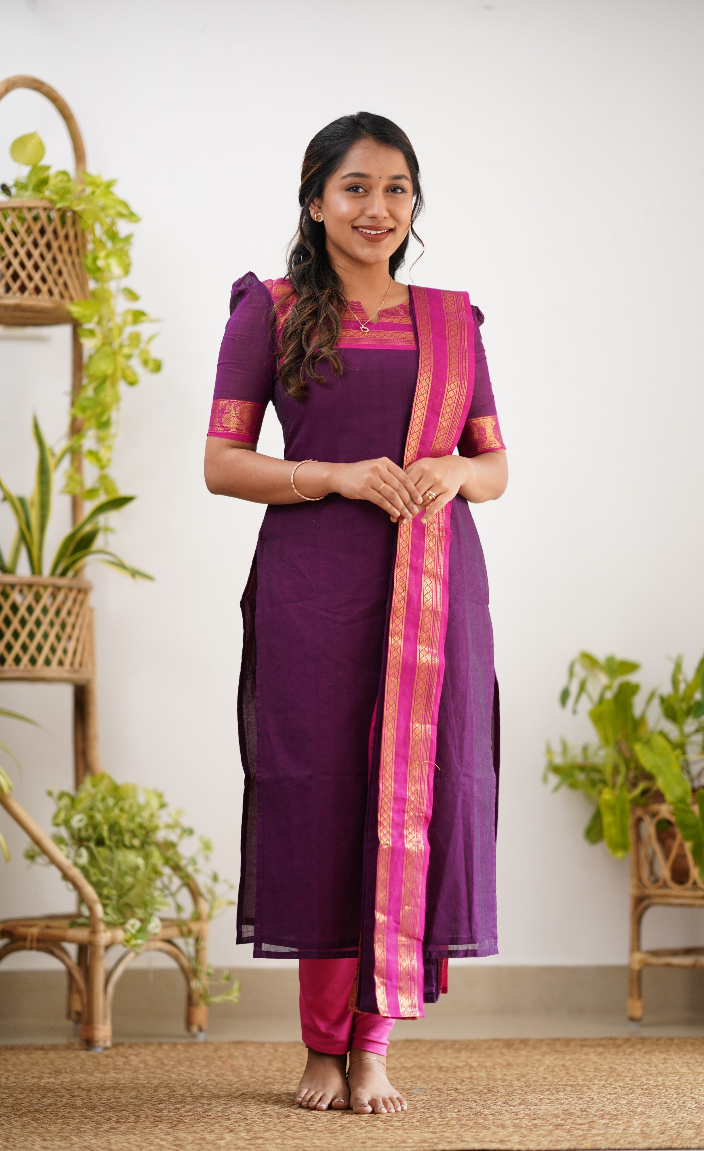 Meera Cotton Salwar - Dark Purple