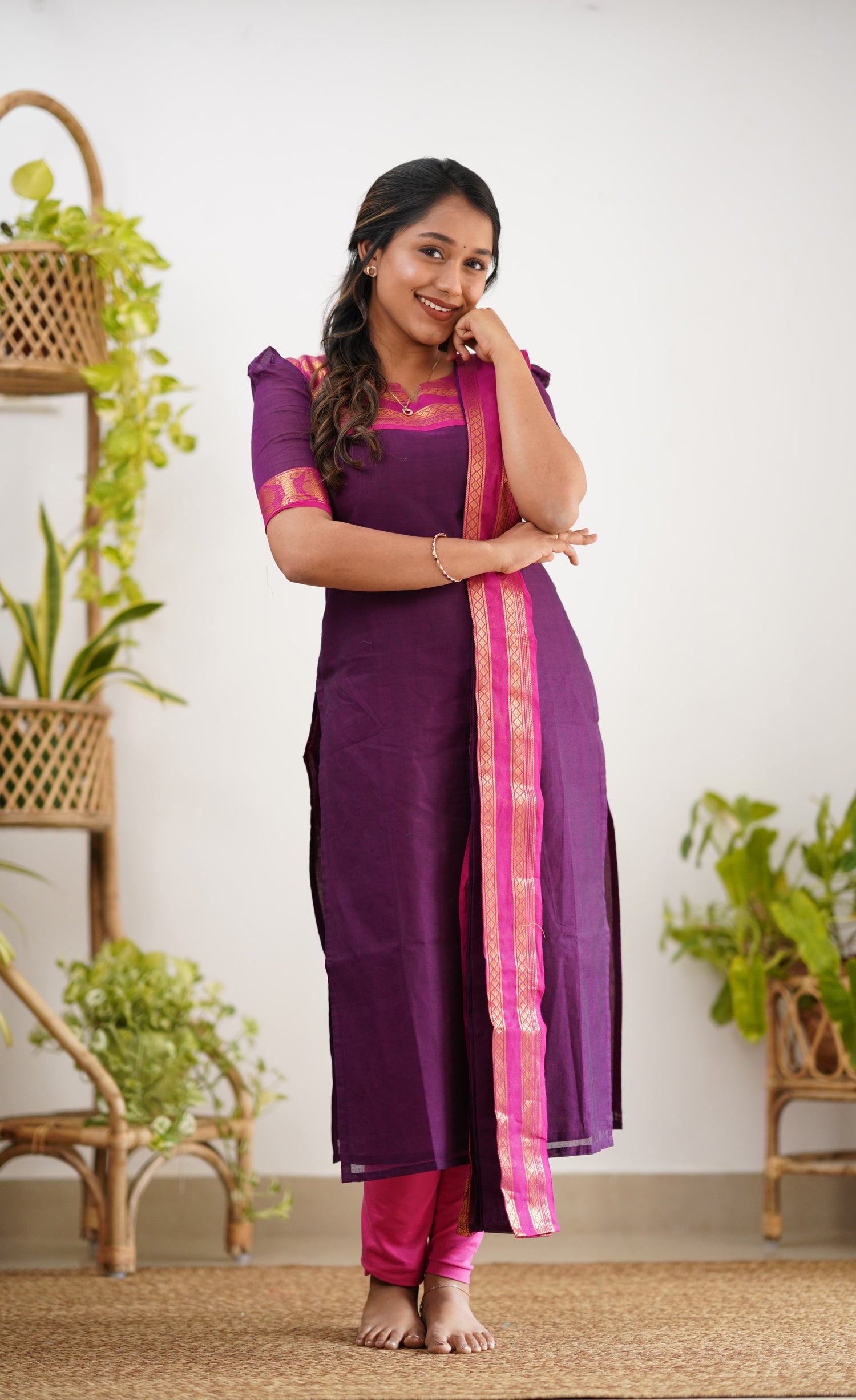 Meera Cotton Salwar - Dark Purple