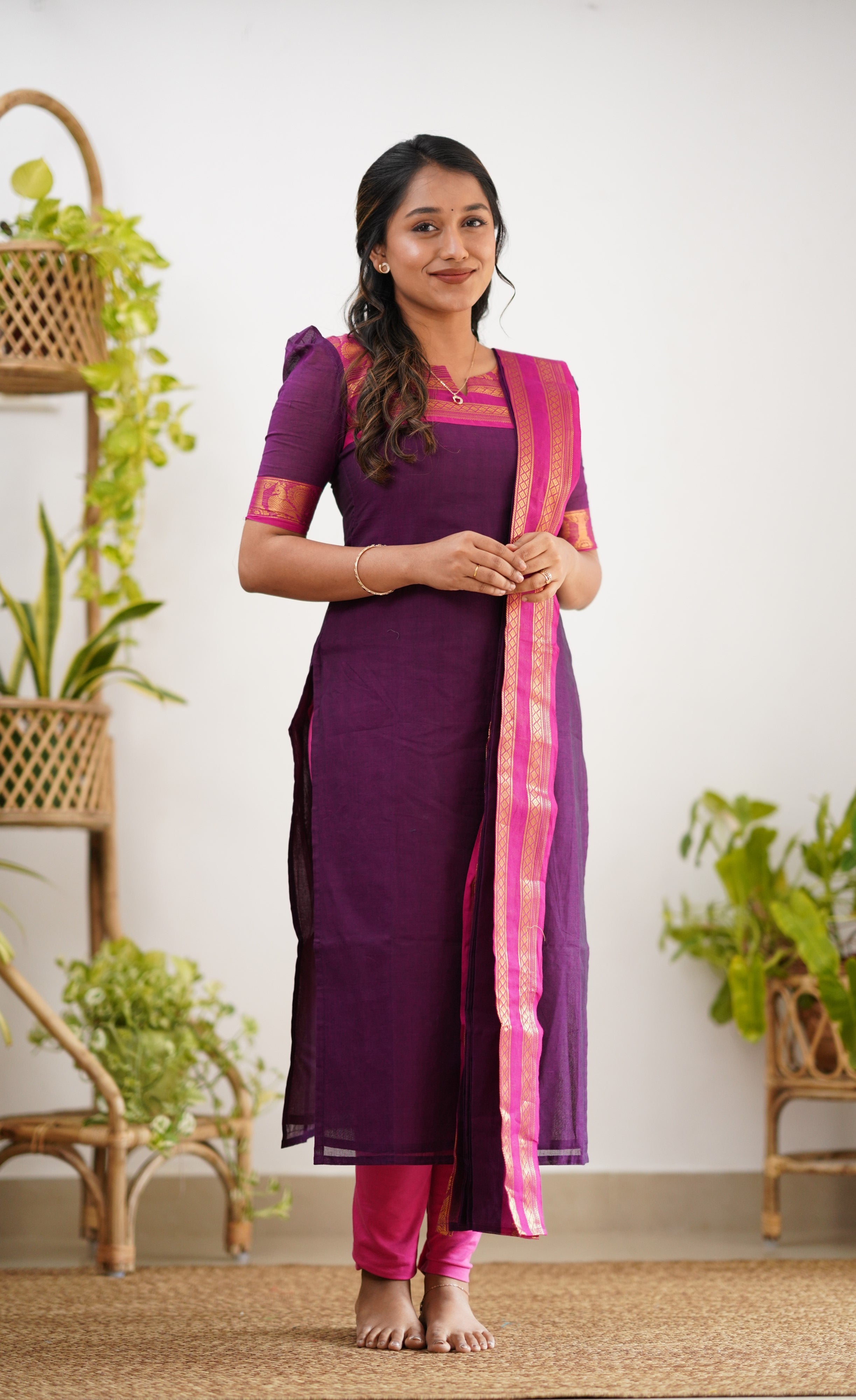 Meera Cotton Salwar - Dark Purple