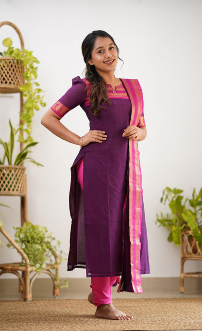 Meera Cotton Salwar - Dark Purple