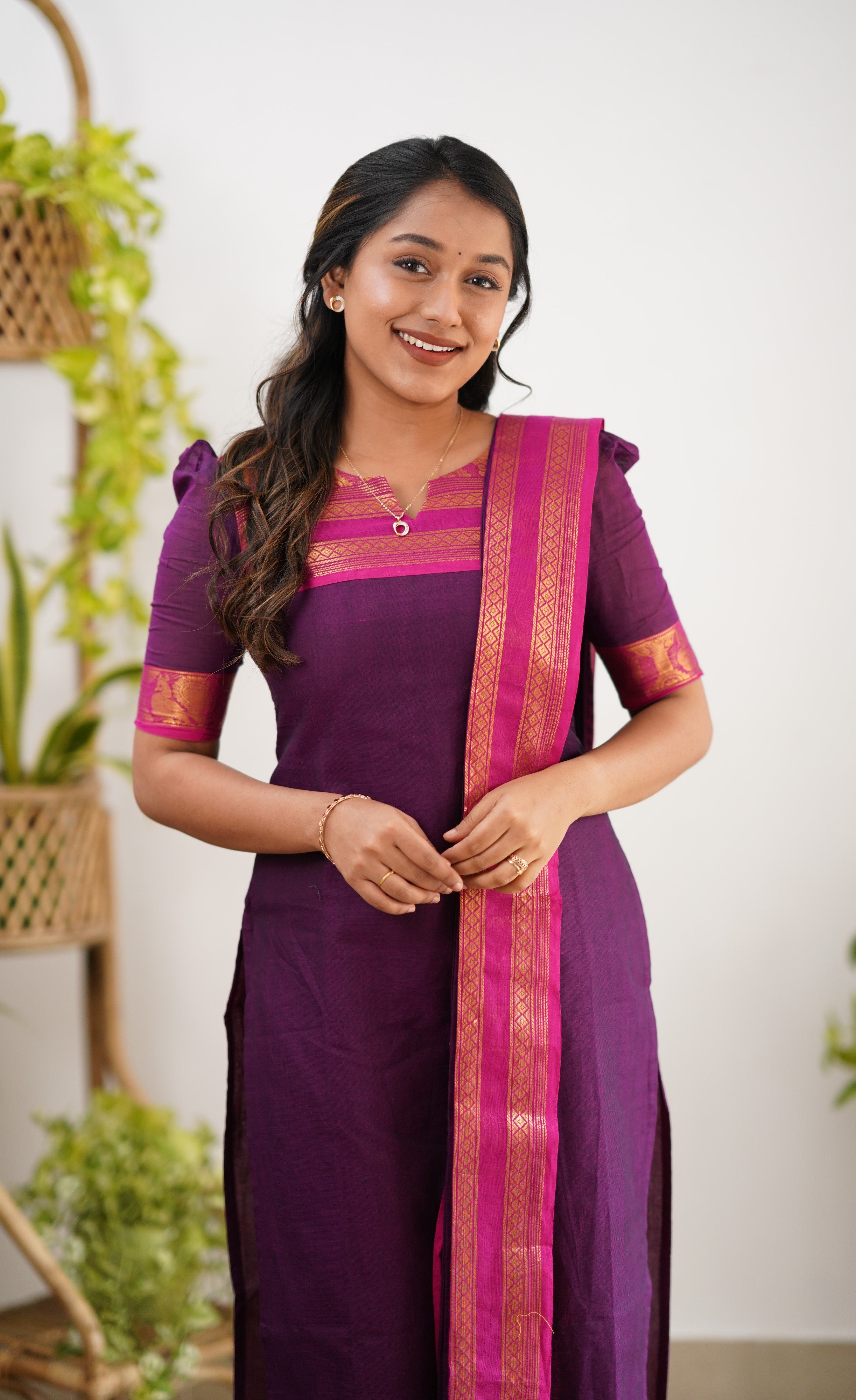 Meera Cotton Salwar - Dark Purple