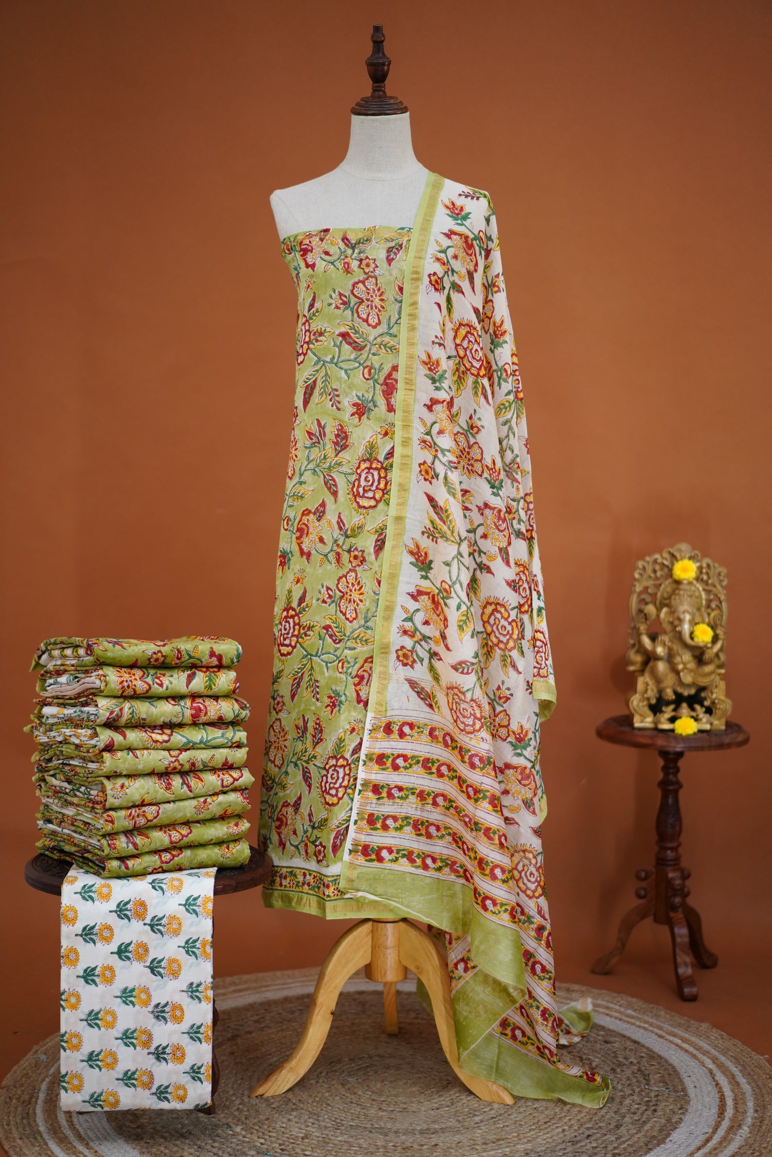 Swara Unstitched Salwar - Pastel Green