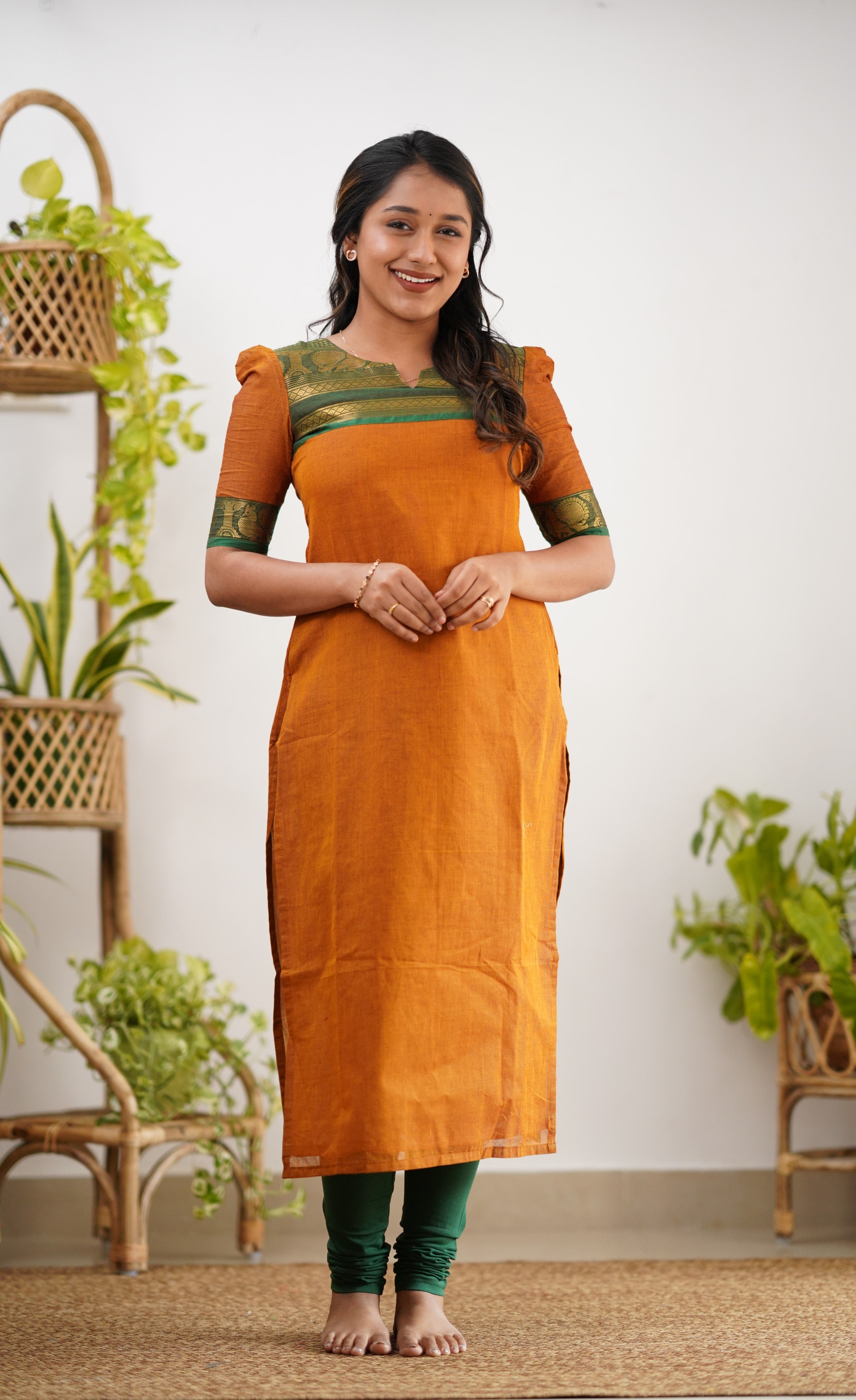 Meera Cotton Salwar - Orange