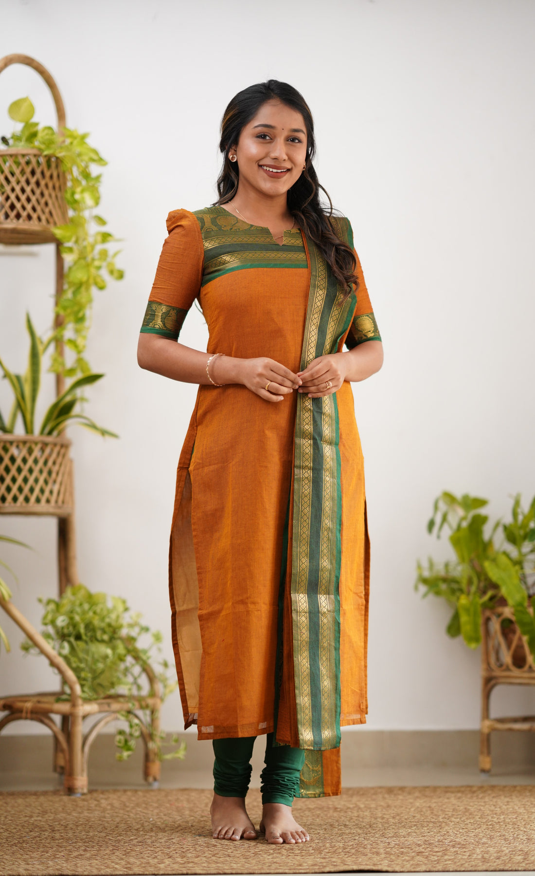 Meera Cotton Salwar - Orange