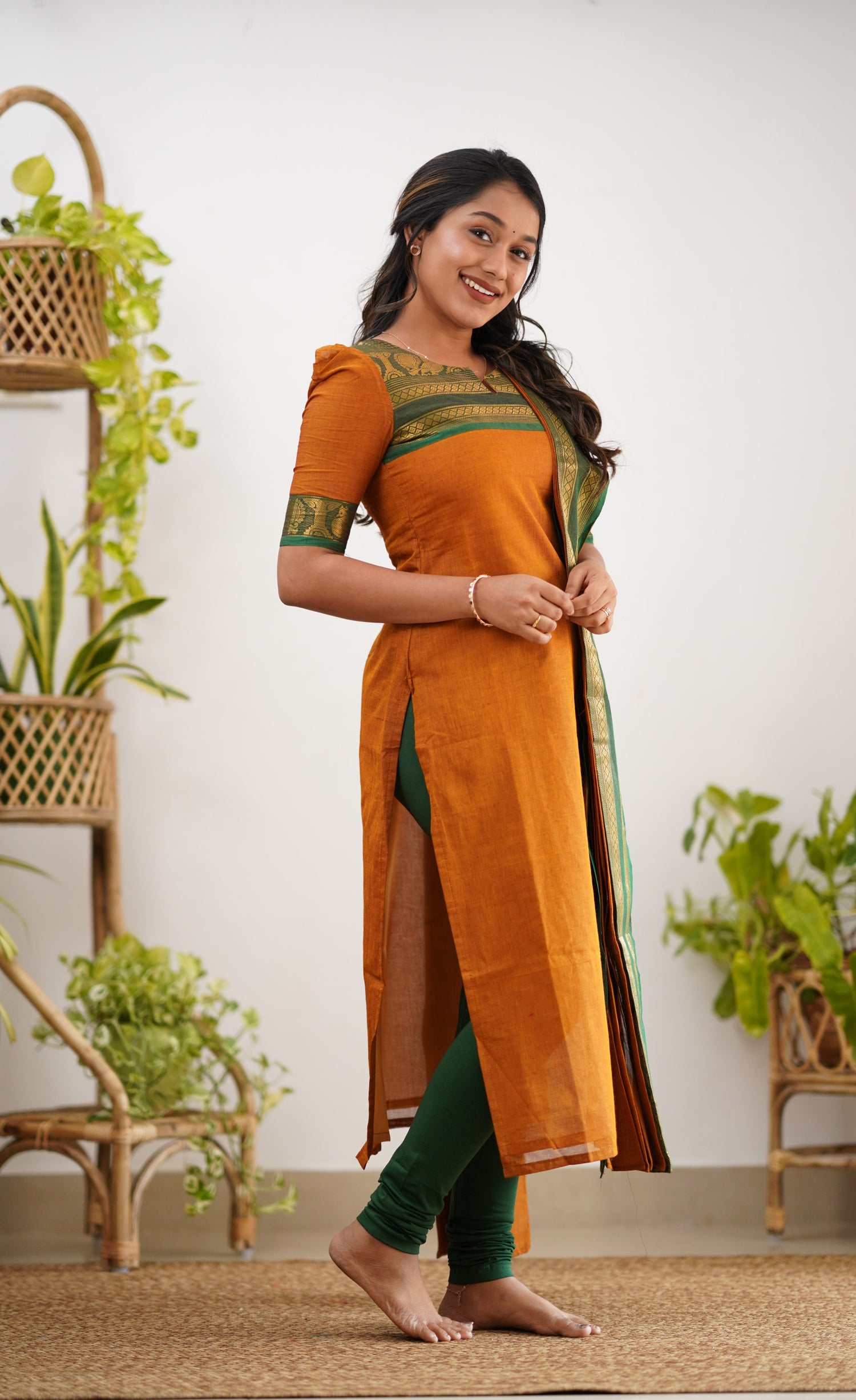 Meera Cotton Salwar - Orange