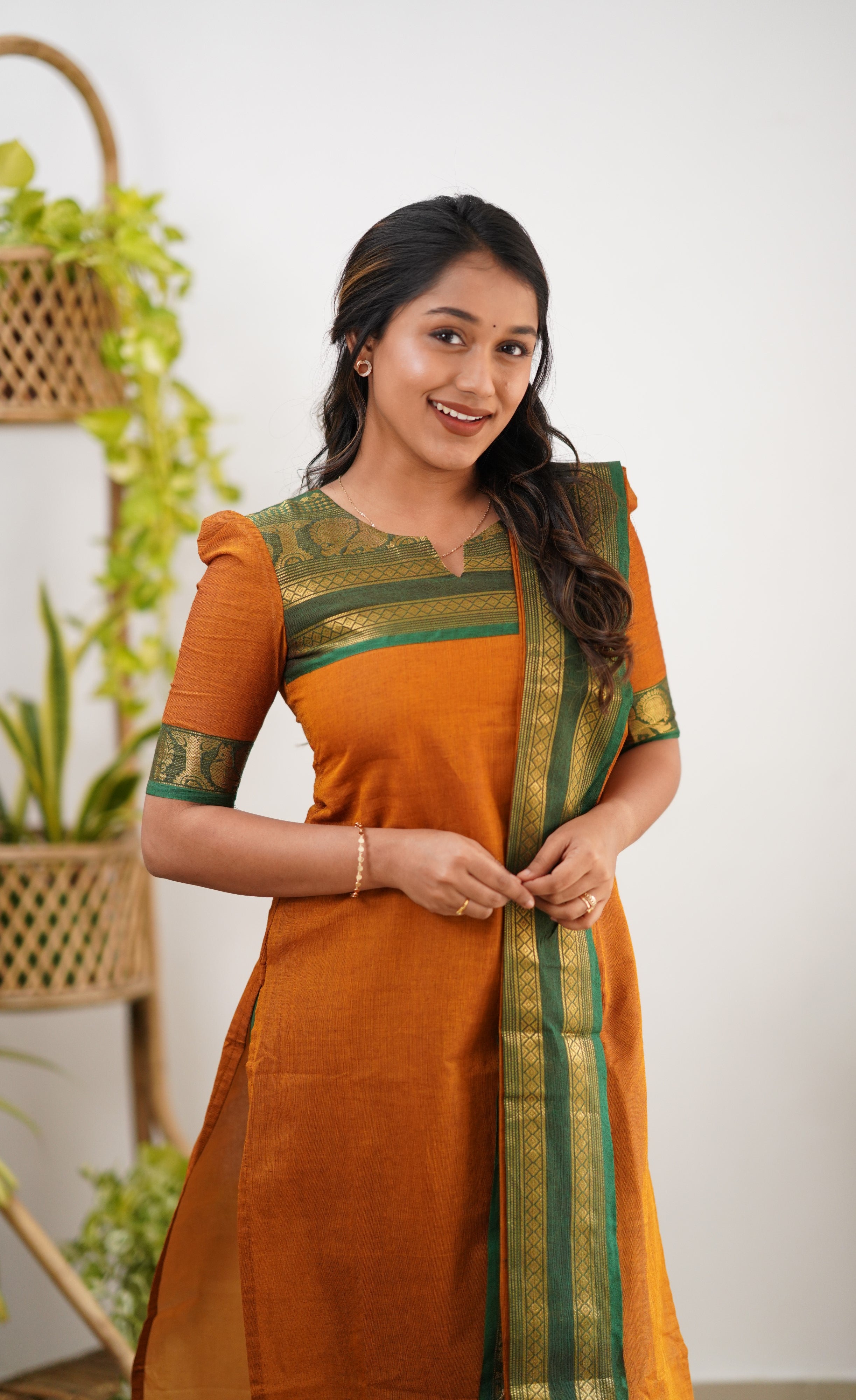 Meera Cotton Salwar - Orange