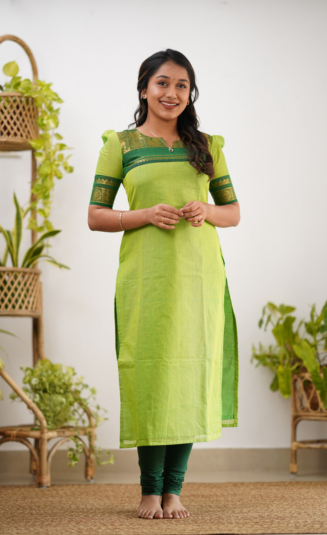 Meera Cotton Salwar - Light Green