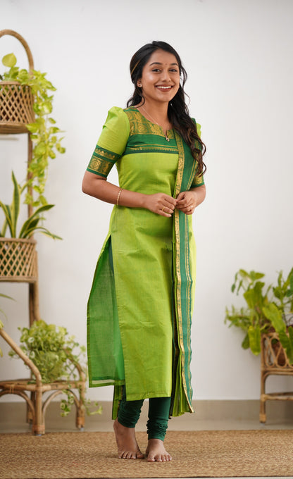 Meera Cotton Salwar - Light Green