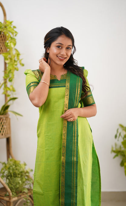 Meera Cotton Salwar - Light Green