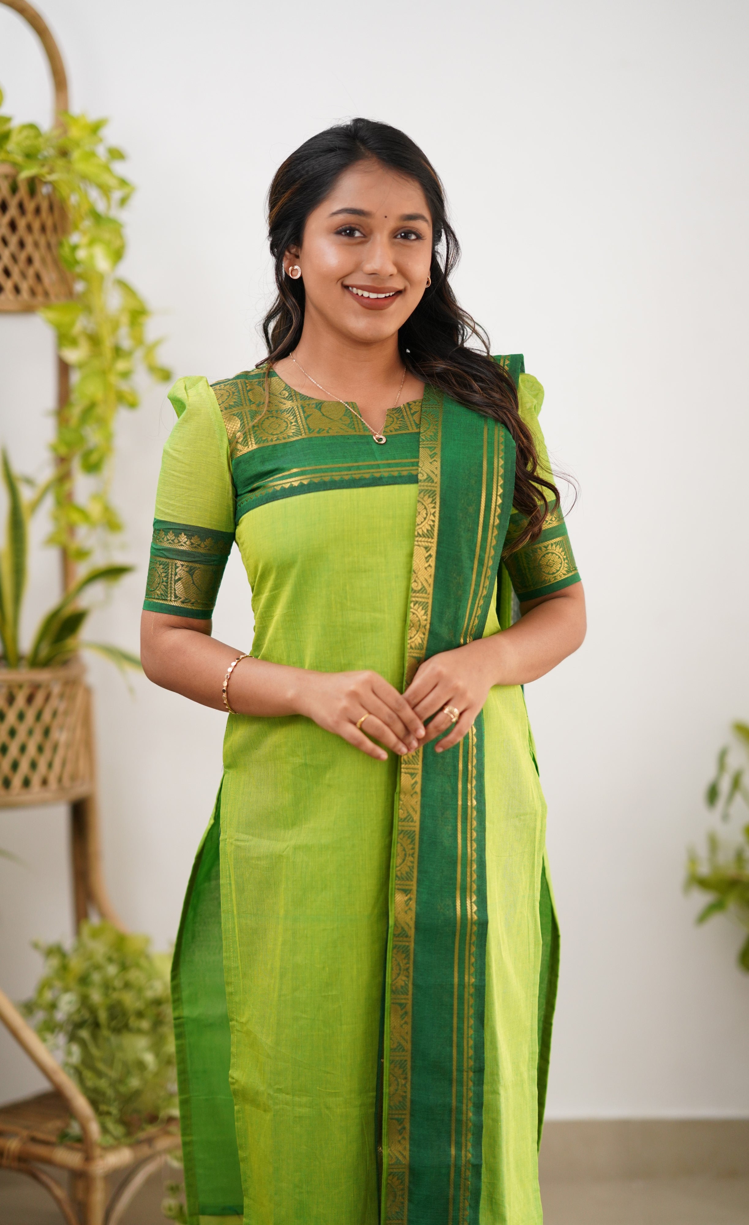 Meera Cotton Salwar - Light Green