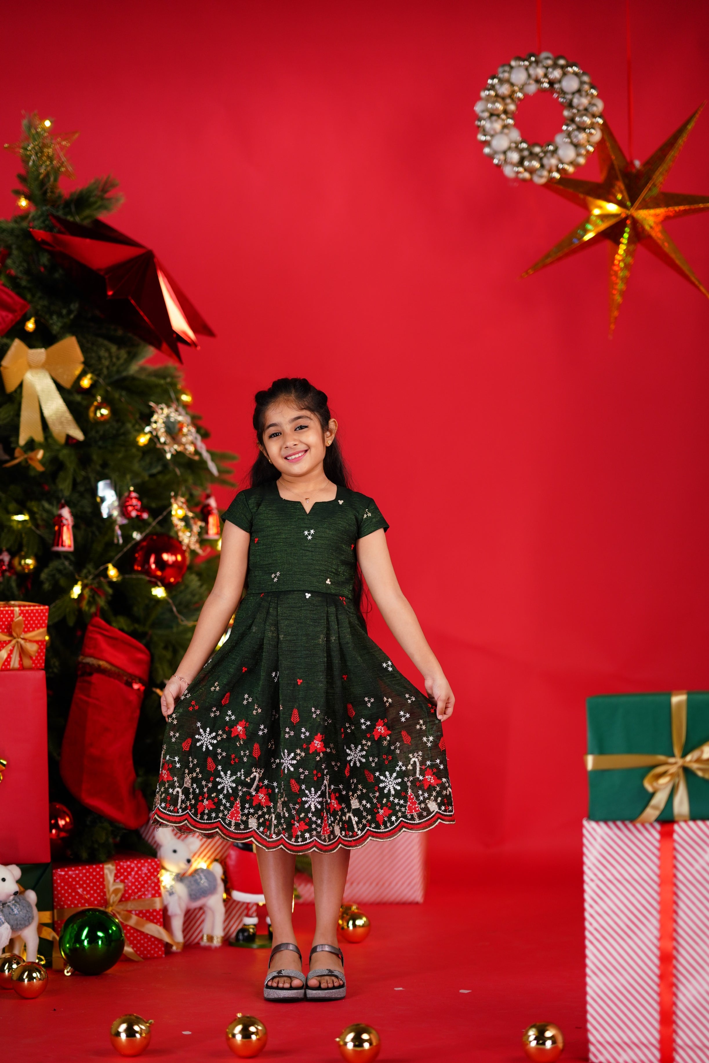 Christmas Frock - Dark Green