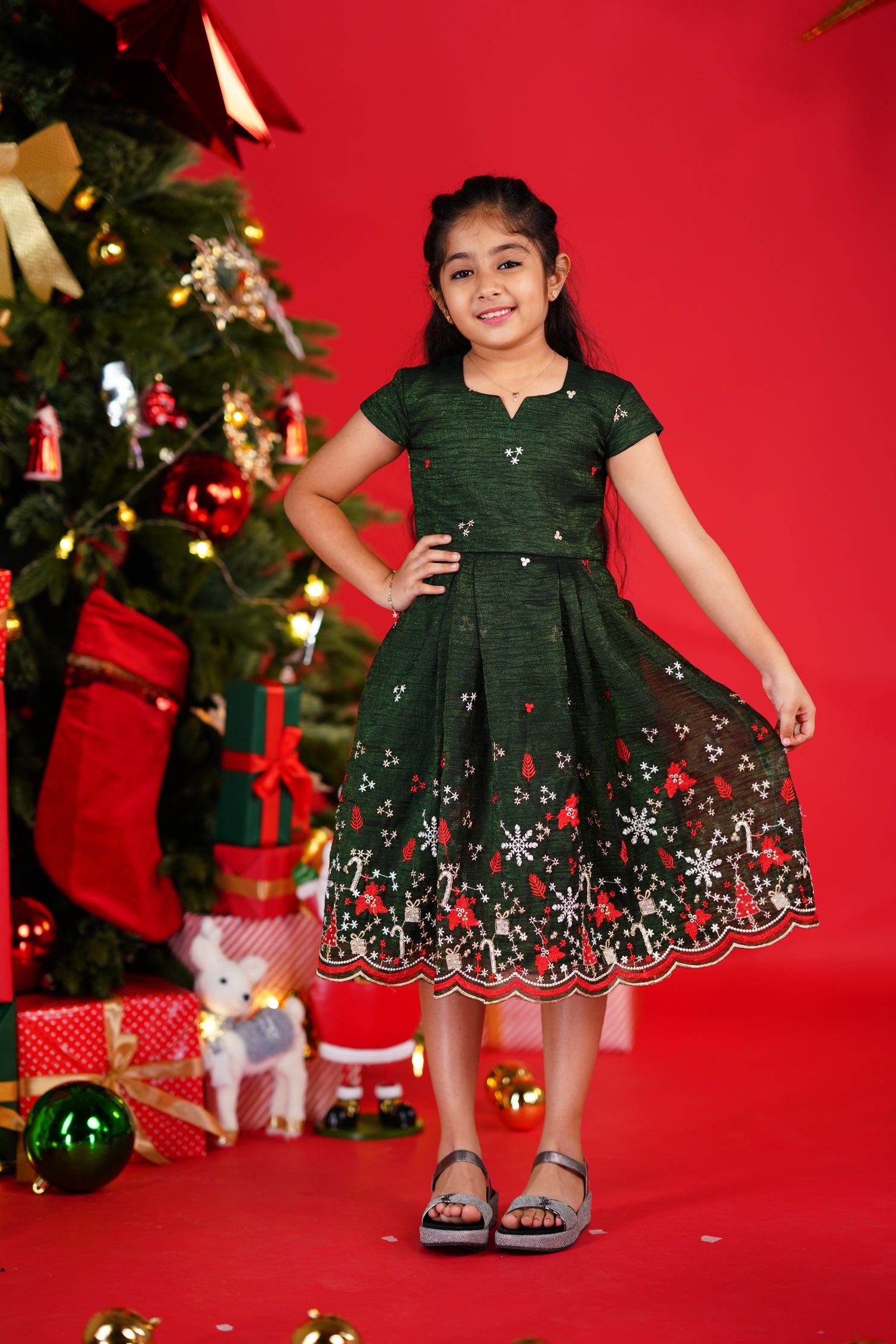 Christmas Frock - Dark Green